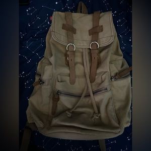 Canvas Laptop Backpack, AUGUR SERIES Vintage Leather Rucksack Backpack